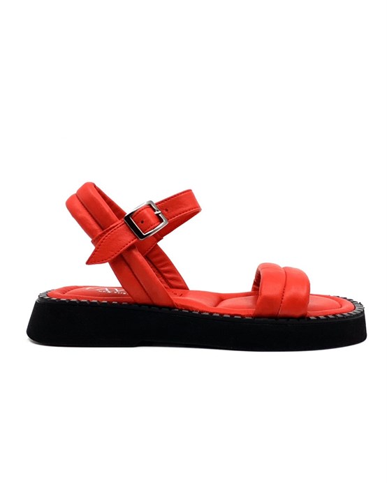 Dello Kırmızı Deri Kadın Sandalet