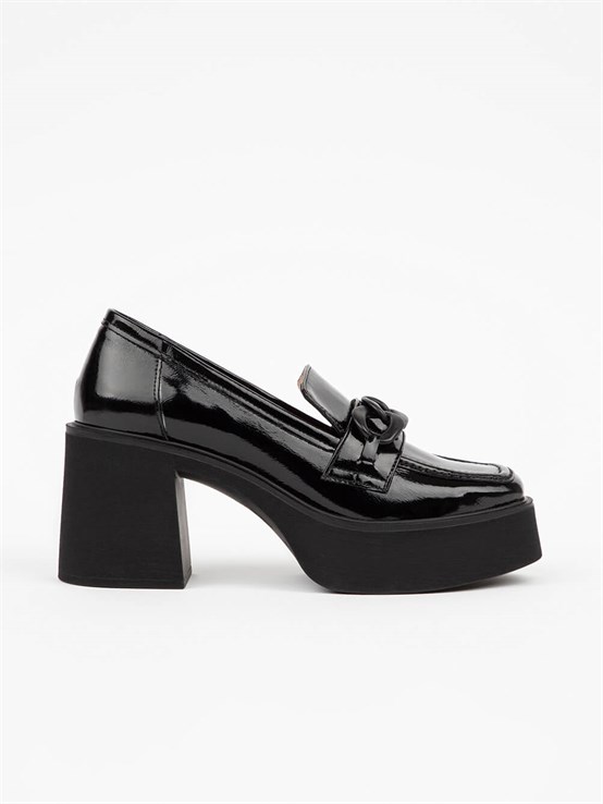 Riffle Siyah Rugan Kadın Ayakkabı 